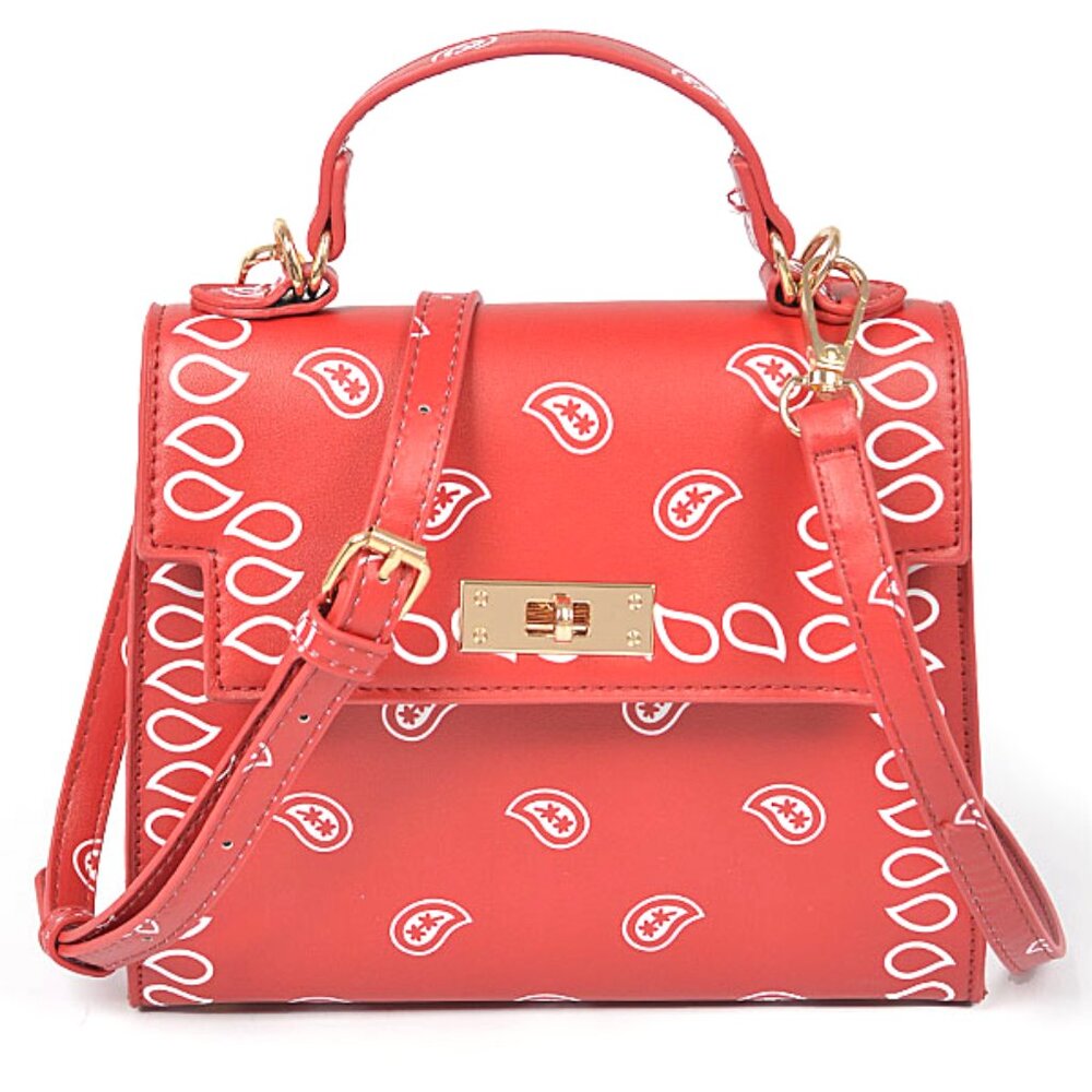 BNWT Paisley Bandana Printed Convertible Top Handle Crossbody Swing Bag